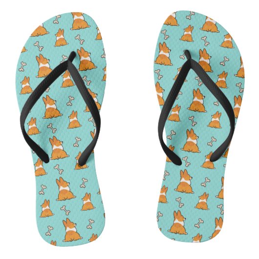 Corgi Butt en Botten Teenslippers (Voetbed)