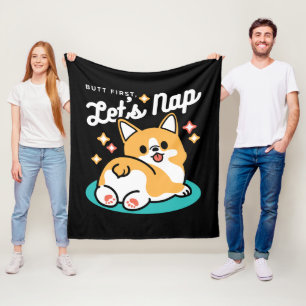 Corgi Butt en Nap Vibes - Schattigee slapende hond Fleece Deken