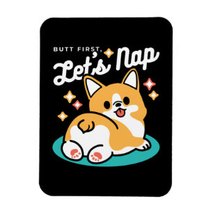 Corgi Butt en Nap Vibes - Schattigee slapende hond Magneet