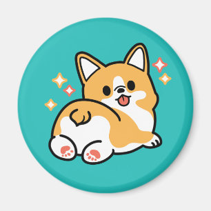 Corgi Butt en Nap Vibes - Schattigee slapende hond Magneet