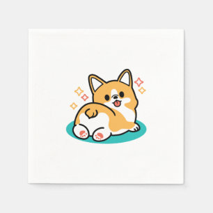 Corgi Butt en Nap Vibes - Schattigee slapende hond Servet
