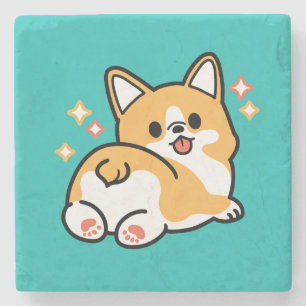Corgi Butt en Nap Vibes - Schattigee slapende hond Stenen Onderzetter