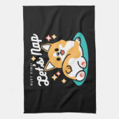 Corgi Butt en Nap Vibes - Schattigee slapende hond Theedoek (Verticaal)