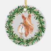 Corgi Butt Holiday Kerstmis Keramisch Ornament (Voorkant)