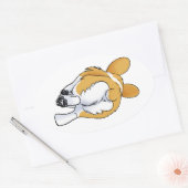 Corgi Butt Ovale Sticker (Envelop)