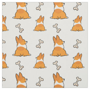 Corgi Butt Pattern Fabric CorgiDingen Stof