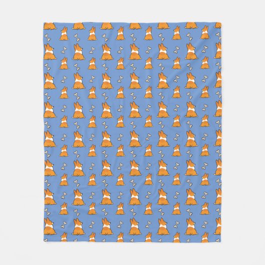 Corgi Butt Pattern Fleece Blanket (Voorkant)