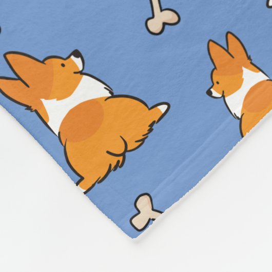  Corgi Butt Pattern Fleece Blanket (Hoek)
