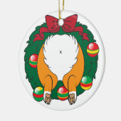 Corgi Butt Wreath Keramisch Ornament (Links)