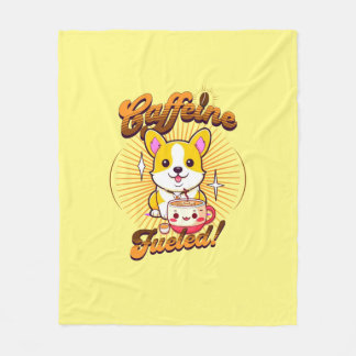 CORGI CAFEÏNE BRANDSTOF! FLEECE DEKEN