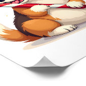 Corgi Candy Cane Joy Poster (Hoek)