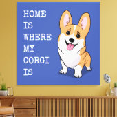 Corgi Canvas Afdruk (Insitu (Woonkamer))