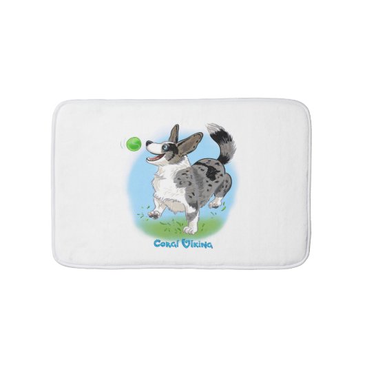 Corgi cardigan bleu merle gallois - tapis de bain  (Devant)