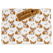 Corgi Cartoon Pattern met Custom Greeting Groot Cadeauzakje (Voorkant)