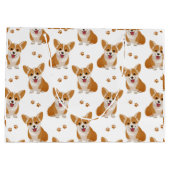 Corgi Cartoon Pattern met Custom Greeting Groot Cadeauzakje (Achterkant)