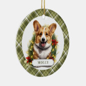 Corgi Ceramic Circle Ornement (Droite)