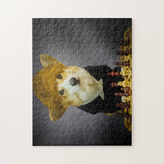 Corgi Chess Player Puzzle (Vertical)