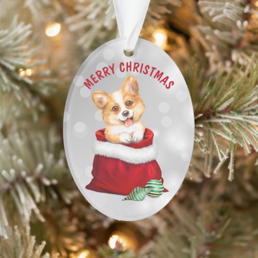 Corgi Chien Chien Cadeau Surprise Ornement (Arbre)