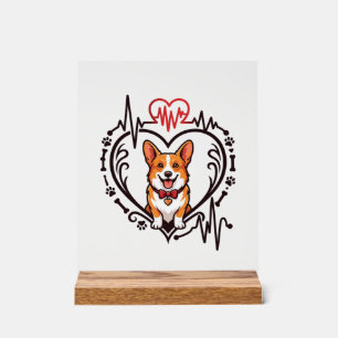 Corgi Chien Cœur Battement de cœur Ekg Nœud papill