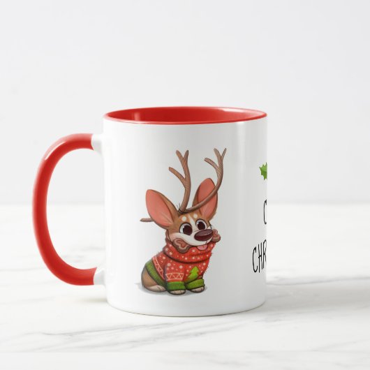 Corgi Chien de Noël Mug (Gauche)