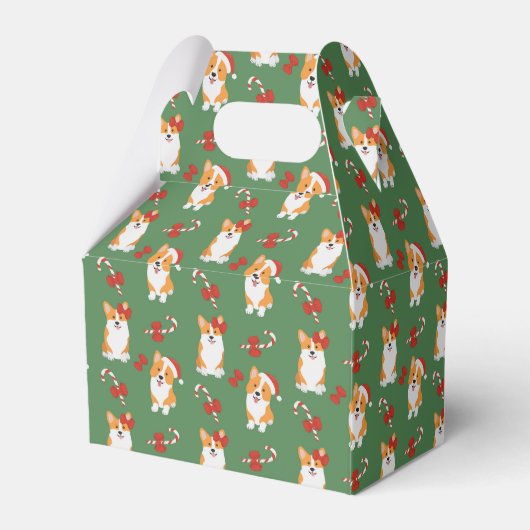 Corgi Christmas Candy Cane Pattern Bedankdoosjes (Achterkant)