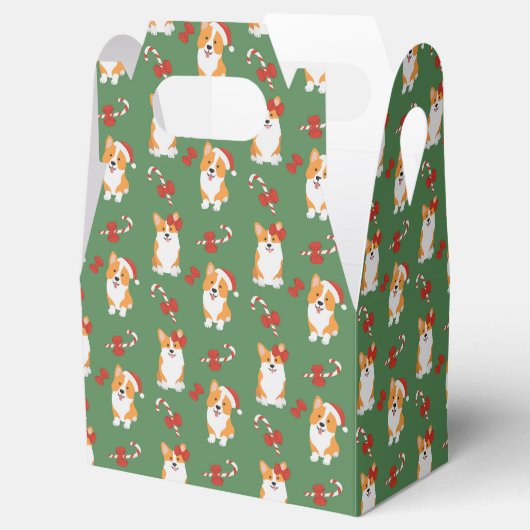 Corgi Christmas Candy Cane Pattern Bedankdoosjes (Geopend)