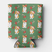 Corgi Christmas Candy Cane Pattern Blikjeskoeler (Voorkant)