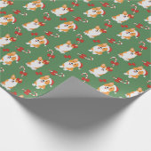 Corgi Christmas Candy Cane Pattern Cadeaupapier (Hoek)