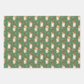 Corgi Christmas Candy Cane Pattern Inpakpapier Vel (Voorkant 2)