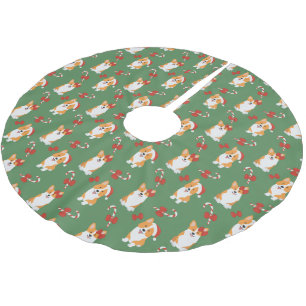 Corgi Christmas Candy Cane Pattern Kerstboom Rok