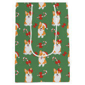 Corgi Christmas Candy Cane Pattern Medium Cadeauzakje (Achterkant)