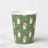 Corgi Christmas Candy Cane Pattern Papieren Bekers (Achterkant)