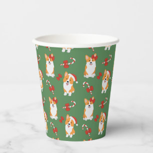 Corgi Christmas Candy Cane Pattern Papieren Bekers