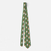 Corgi Christmas Candy Cane Pattern Stropdas (Achterkant)
