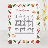 Corgi Christmas Maze Puzzle Holiday Kaart (Gele Bloem)