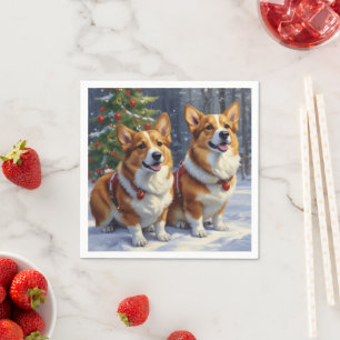 Corgi Christmas Servet
