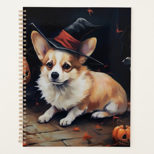 Corgi Citrouille Halloween effroi (Devant)