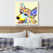 Corgi Close Up Canvas Afdruk (Insitu (Slaapkamer))