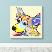 Corgi Close Up Canvas Afdruk (Insitu (Houten vloer))