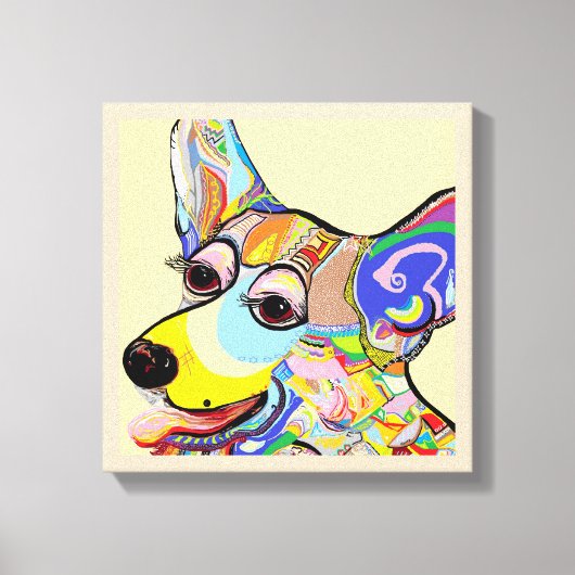 Corgi Close Up Canvas Afdruk (Voorkant)