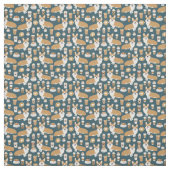 Corgi Coffee - hondenweefsel Stof (Swatch)