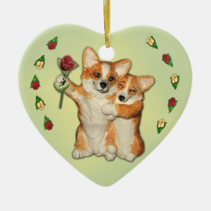 "Corgi Couple" Corgi Ornament