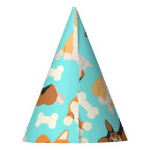 Corgi Cute Pattern in Mint Feesthoedjes (Achterkant)