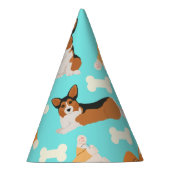 Corgi Cute Pattern in Mint Feesthoedjes (Rechts)