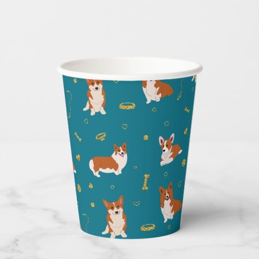Corgi Cute Pattern Papieren Bekers (Achterkant)