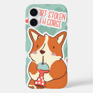 Corgi Cutie Boba Love Grappige Hond Telefoon iPhone 16 Hoesje