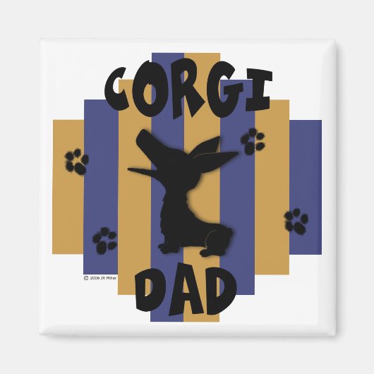 Corgi Dad Magnet Magneet (Voorkant)