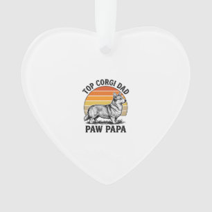 Corgi Dad T-shirt Vintage Sunset Dog Papa Cadeau_1 Ornament