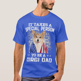 Corgi Dad with Proud American Flag Dog Vader's Da T-shirt