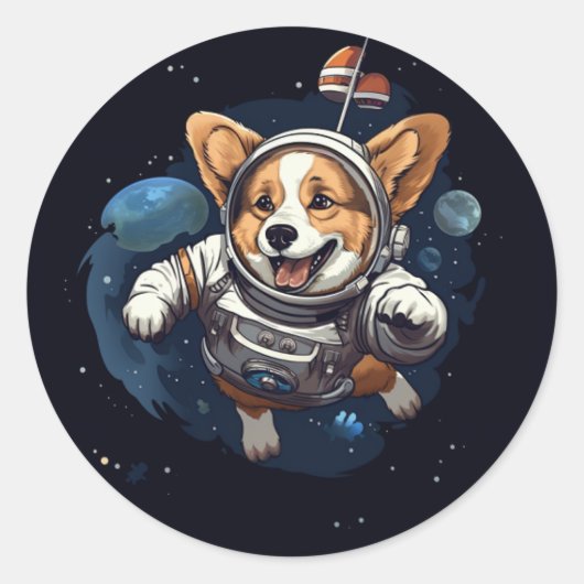 corgi dans l'espace sticker (Devant)